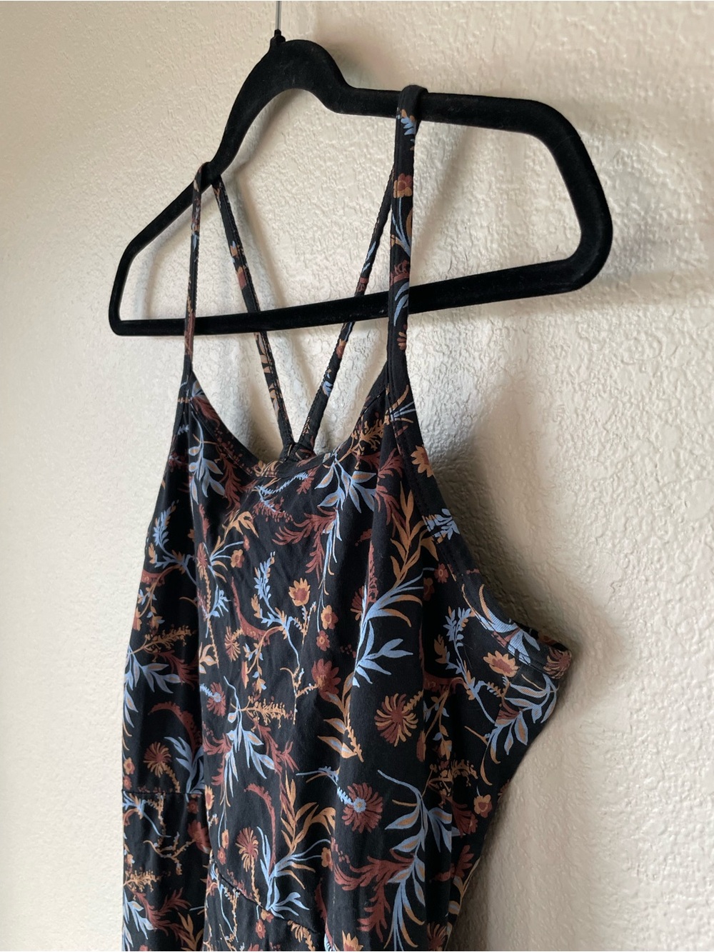 Pact Organic Cotton Whimsy Floral Fit Flare Dress Black Racerback L - Picture 6 of 12